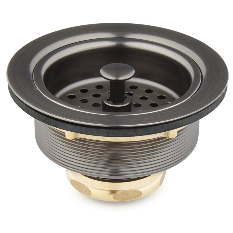 3-1/2" Kitchen Sink Basket Strainer - Polished Nickel, Polished Nickel