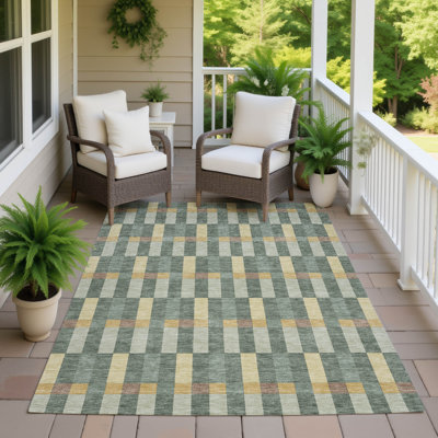 Tapis géométrique intérieur / extérieur lavable à la machine Chantille ACN2548