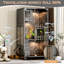 Erlend Wooden Cat Villa, Indoor Cat Enclosure, Enclosed Cat Haven with Ventilation and Glass Doors