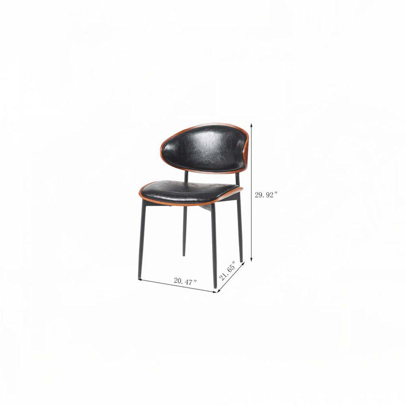 Chaises de salle à manger en similicuir, Noir