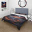 Ensemble de housse de couette orange et noir en microfibre / polyester Space Dreams II-1827452629