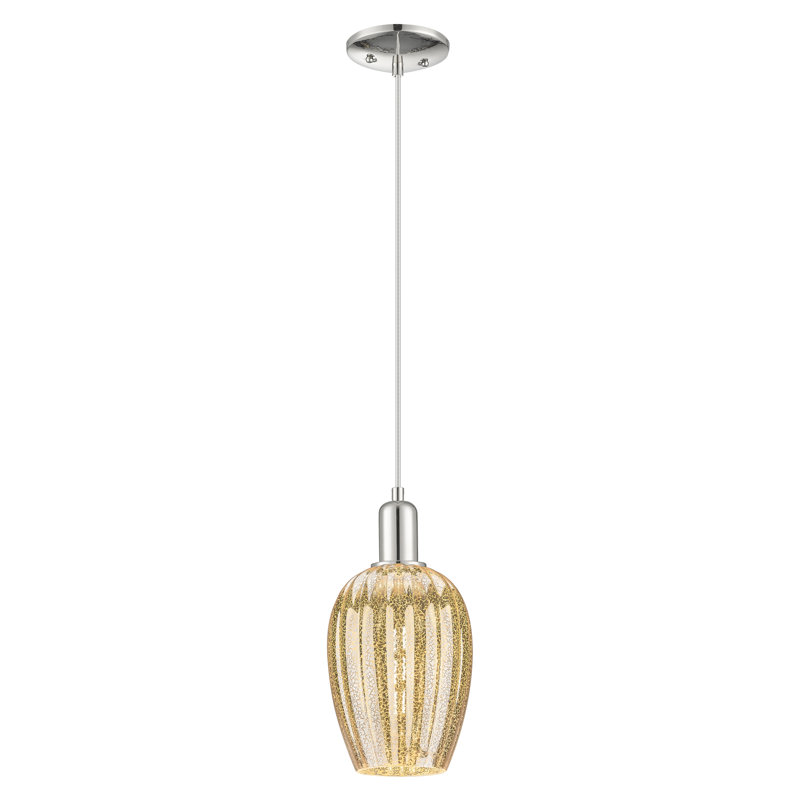 Downtown Urban - Preston - Mini-luminaire suspendu avec abat-jour en forme de flûte 6 "1 lumière Preston, Mercure