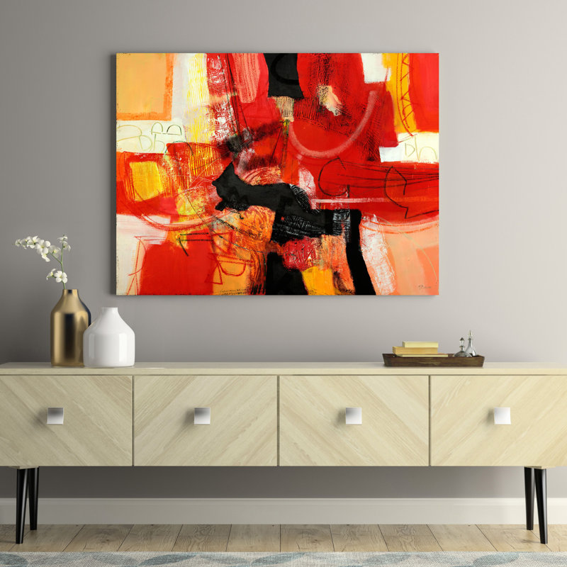 Abstract: In Front Of A Fire by Maurizio Piovan - Wrapped Canvas Painting, 60cm H x 80cm W x 4cm D