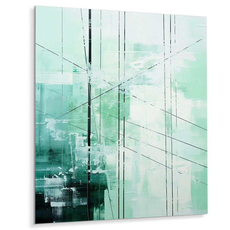 " Power Lines Mint Matrix I ", 32" H x 24" W x 1" D
