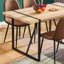 Table de salle à manger industrielle en MDF rectangulaire pour 4 à 6 personnes avec plateau en MDF de 1,5 pouce d'épaisseur et pieds en métal noir pour le bureau-1779194221