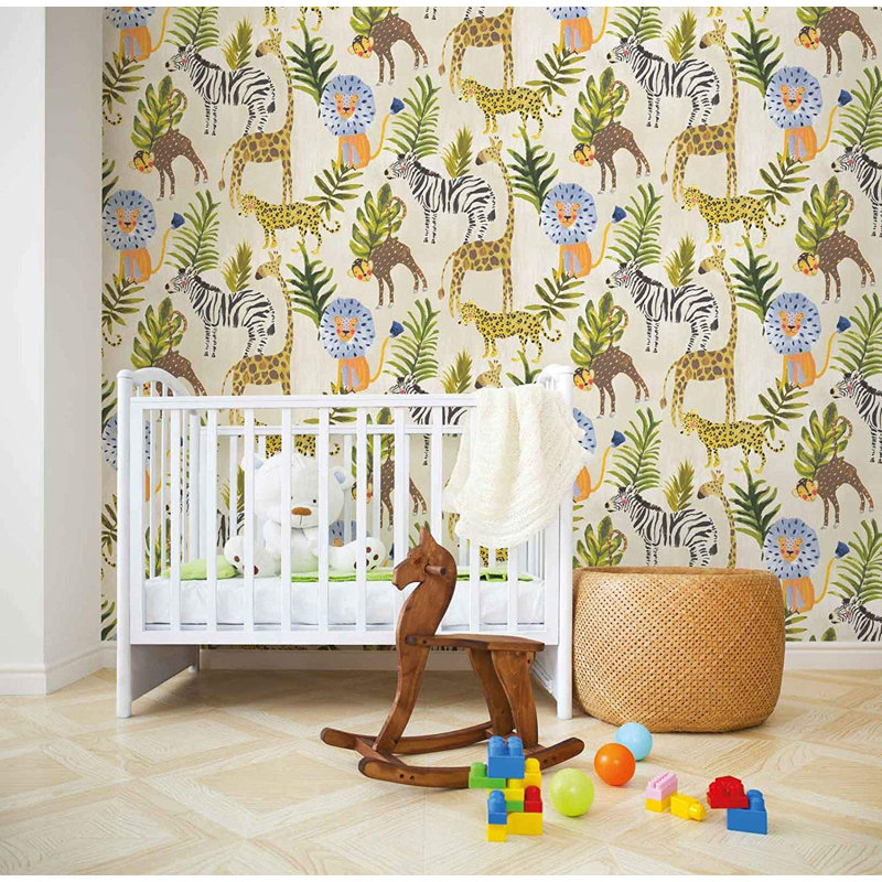 LO2201 Little One's Jungle 10.05m x 53cm Textured Matte Wallpaper Roll