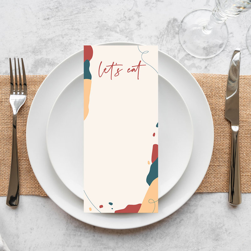 Abstrait en terre cuite imprimable, cartes de menu en papier pour imprimantes de bricolage, paquet de 52