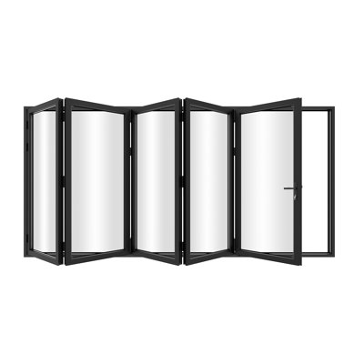 KaMic VersaFold 168" Wide 5-Panel Aluminum Bi-Fold Patio Door with Low-E Argon Glass – Left-or-Right Outswing