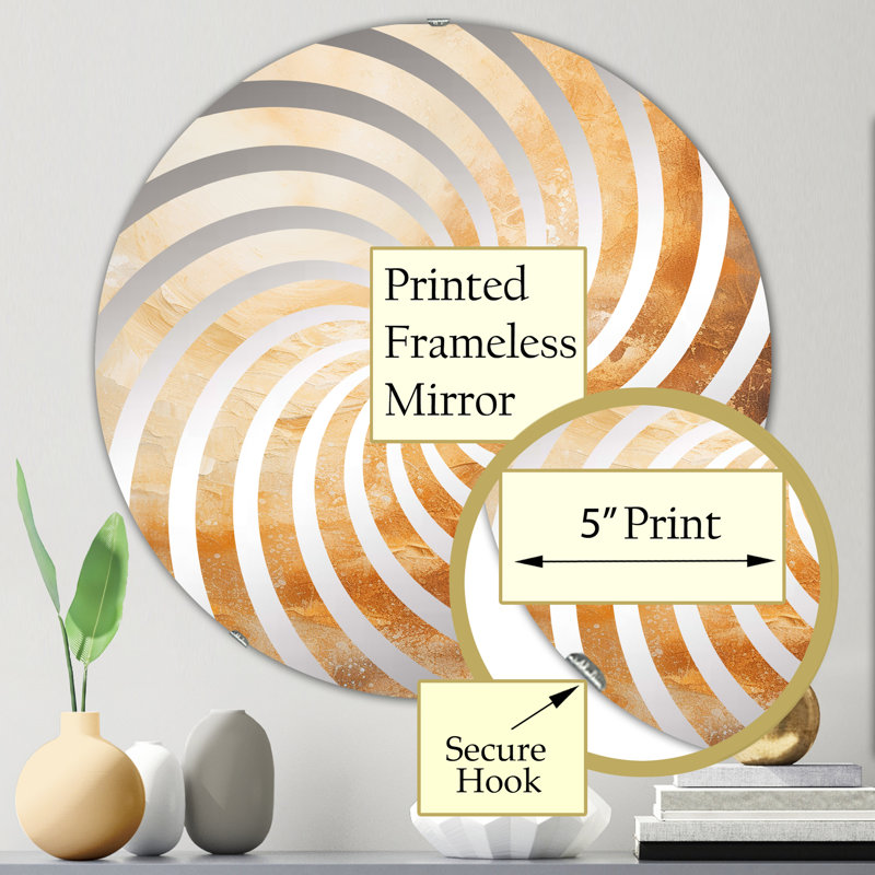 Abstrait Miroir Macchiato II - Miroir décoratif Vortex-MIR109782-Rond, 23,6 po x 23,6 po