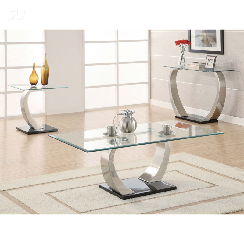 Table de bout en métal Terrell Satin Silver