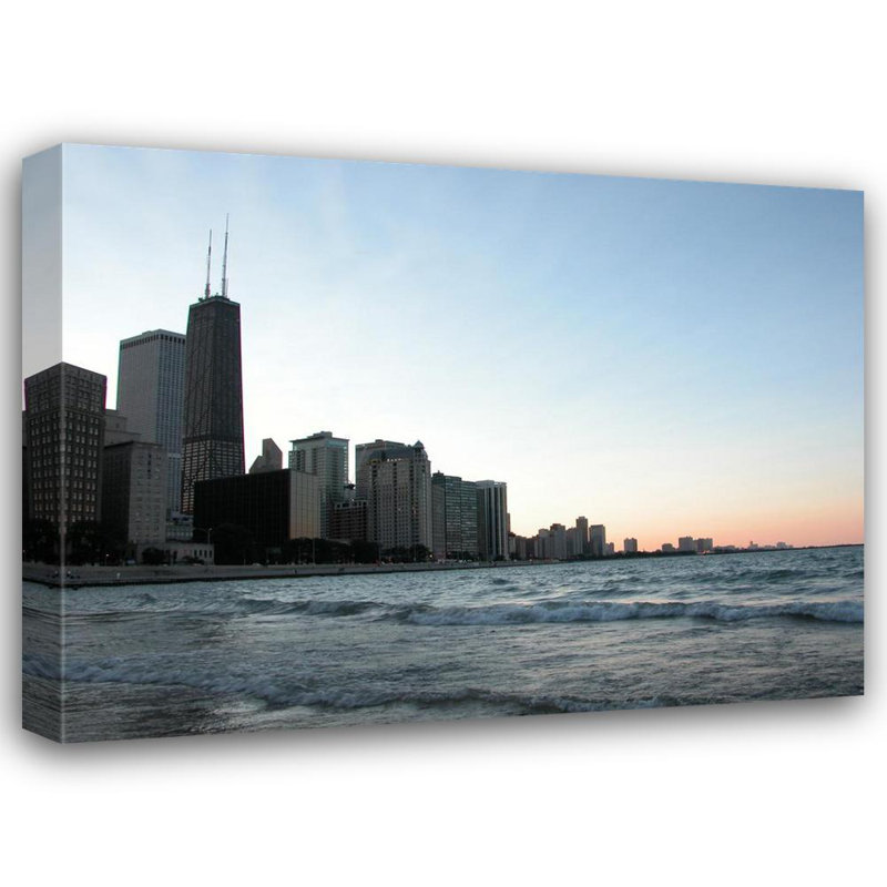 Chicago et le lac Michigan, H 28 po x l 37 po