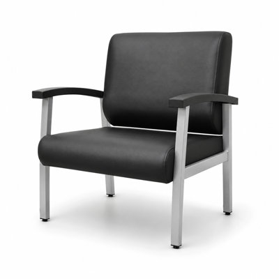 Regency Welcome Bariatric Guest Reception and Waiting Room Chair with Arms - Black