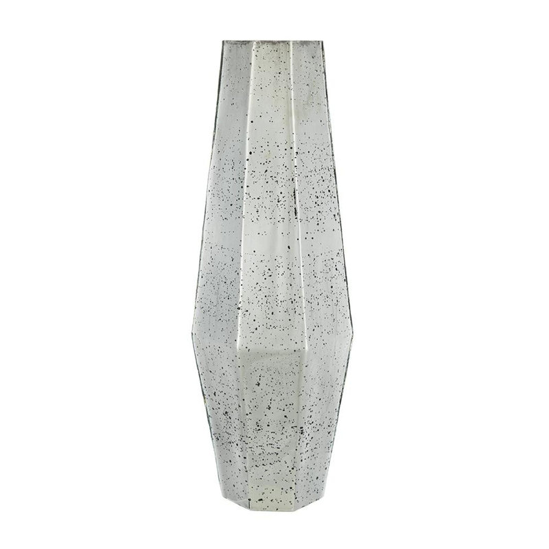 Glass Table Vase, Antique Silver