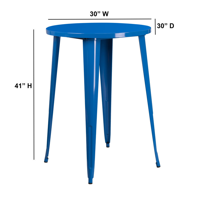 Round Outdoor Dining Table ,, Blue, 30" L x 30" W