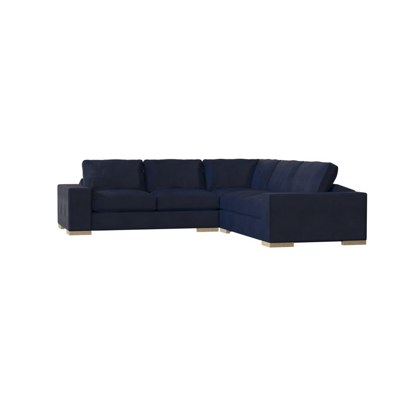 Canapé modulaire Brann de 120 po de largeur Brann, Naturel, Velours bleu