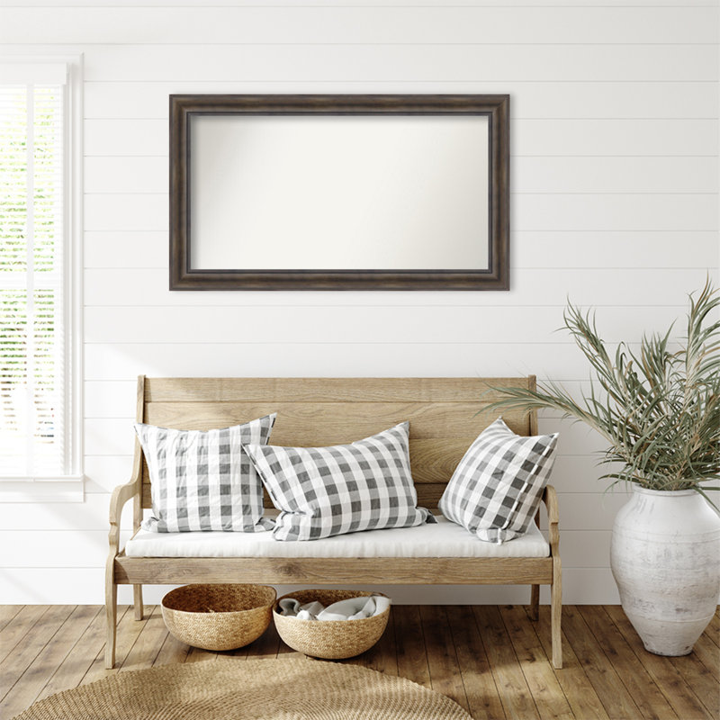 Miroir mural en bois massif Bostynn, Rectangle, H 27,5 po x l 47,5 po