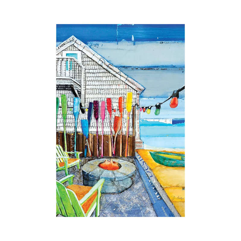 «Ocean View» par Danny Phillips - impression d'art graphique, Toile tendue, Pas de tapis, H 18 po x l 12 po x 1,5 po