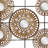 Metal Plate Brown Wall Decor with Round Mirrored Accents