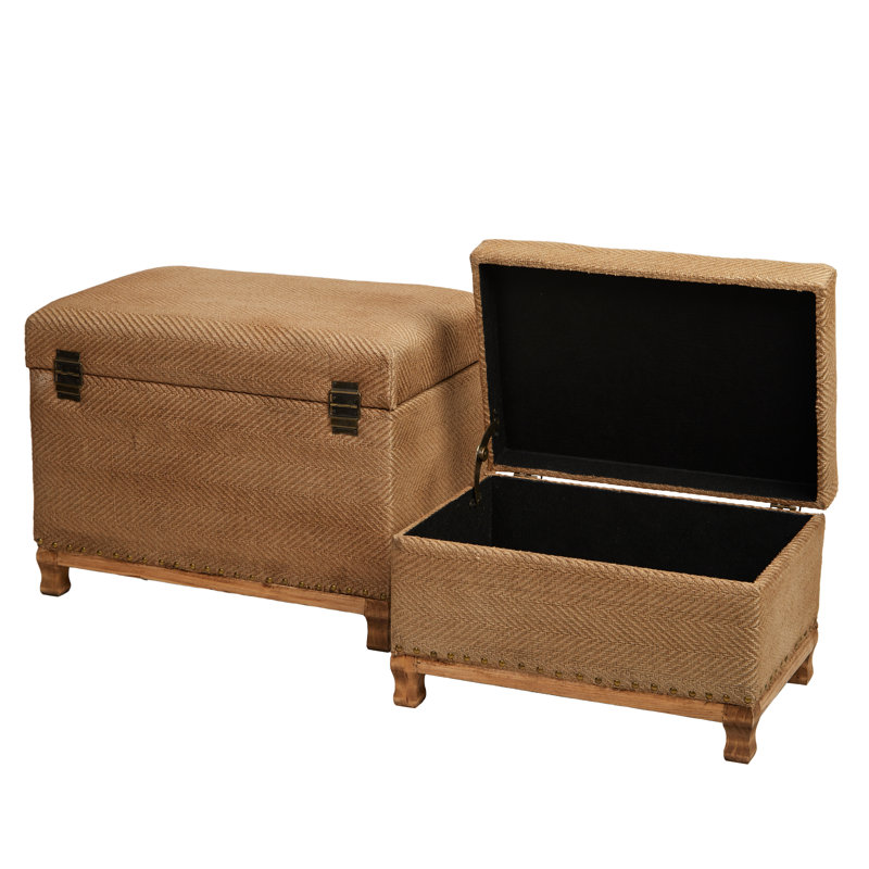Repose-pieds rectangulaire avec rangement Eichen
