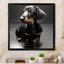 «Kanavel Portrait Of A Black Glam Dachshund», reproduction sur toile