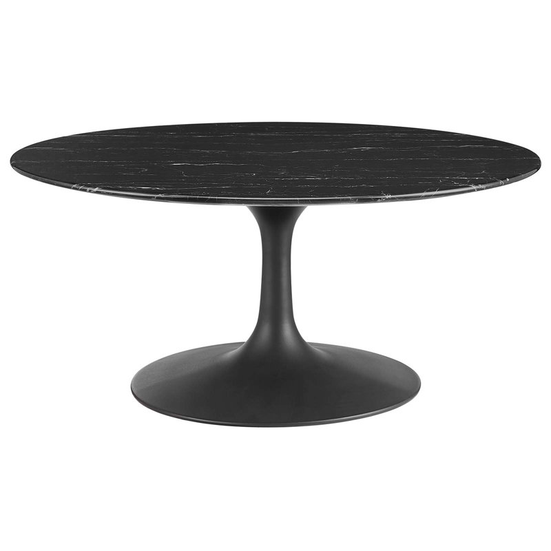 Table basse ronde Lippa, Noir, Noir