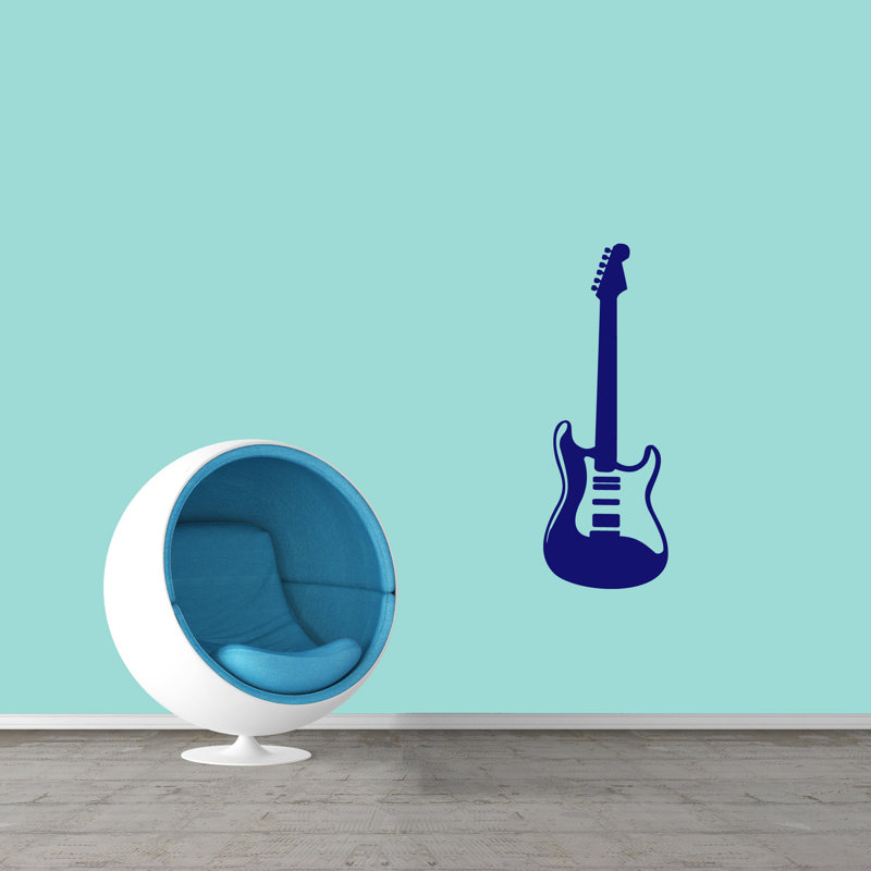 Décalcomanie murale guitare électrique Hofstra, Bleu marine