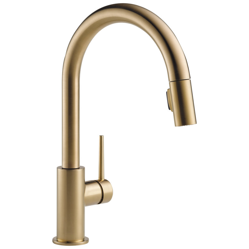 Trinsic Gold Kitchen Faucet with Swivel Pull Down Sprayer, Magnetic Docking, Champagne Bronze, Champagne Bronze