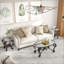 Ensemble de 3 tables basses en verre trempé, table basse elliptique Decor avec tables d'appoint rondes, table basse de chambre à coucher avec fabrication robuste pour le salon