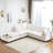 U-shaped Sectional Sofa Couch With A Movable Ottoman And A Coffee Table With Hidden Charging Devices-402062363