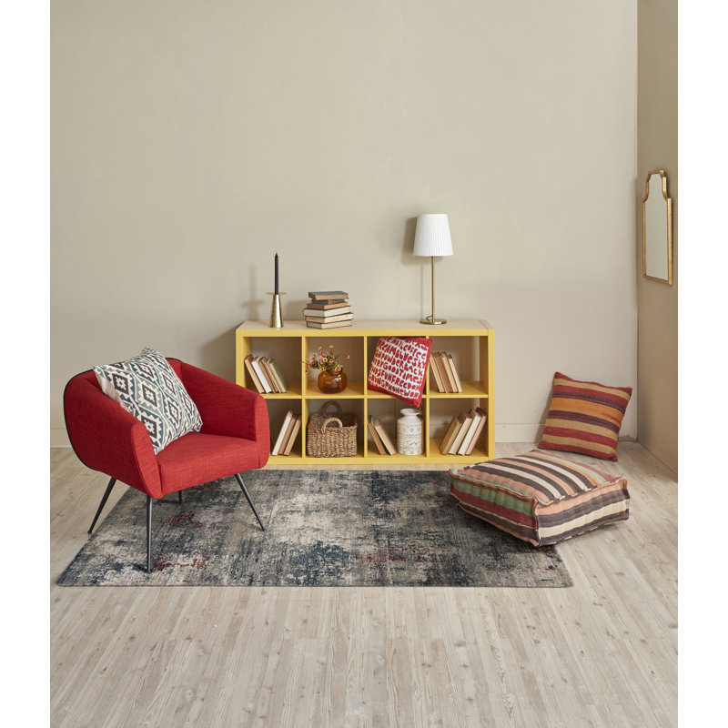 Tapis gris / bourgogne Rademacher, Rectangulaire 9 pi 6 po x 13 pi 1 po
