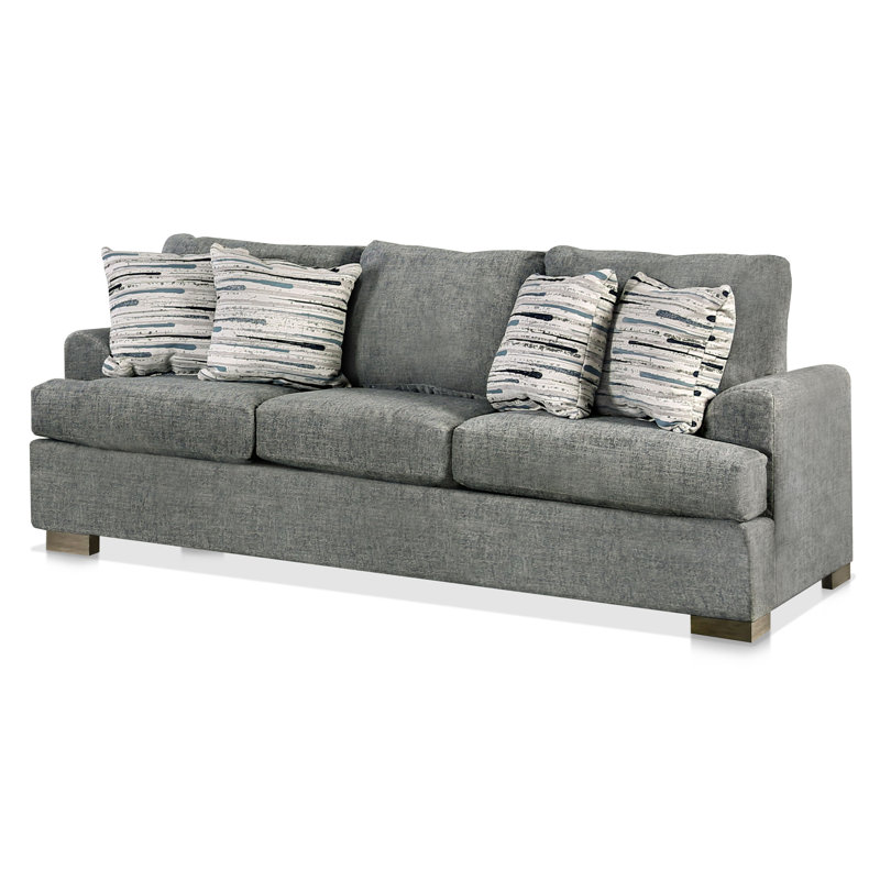 Ayrah 92'' Flared Arm Sofa, Gray 100% Polyester