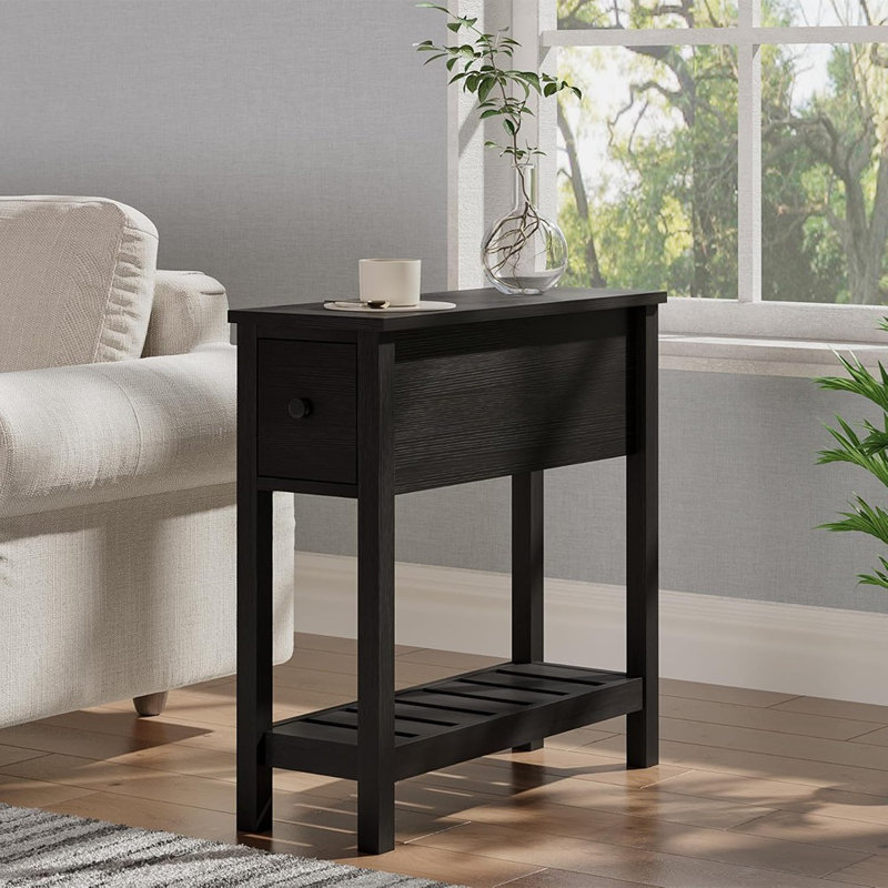 Narrow End Table, Small Side Table For Small Spaces