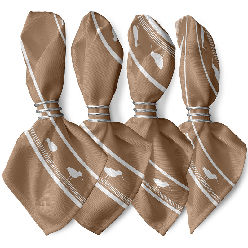 Chauntay Polyester Nautical & Coastal Napkins, Brown