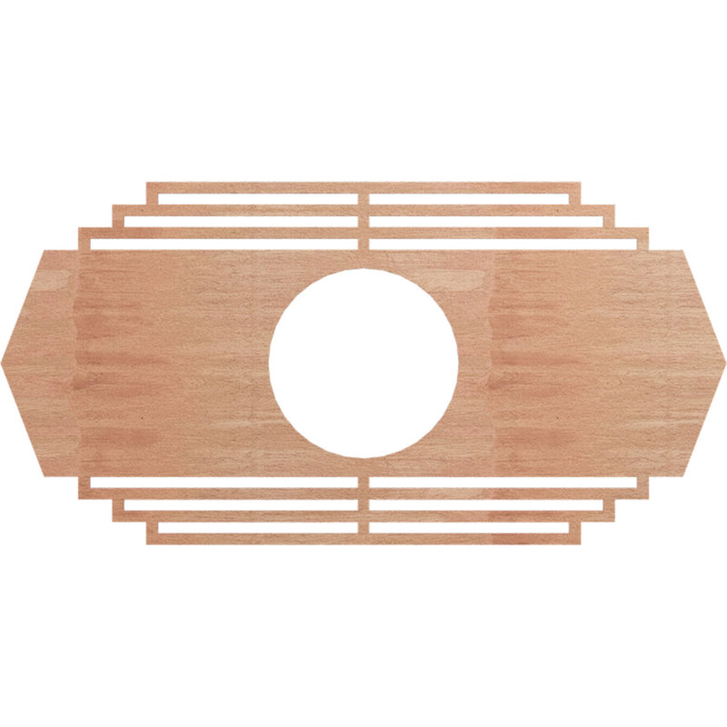 H 24 po x l 12 po x P 6 1/4 po x P 1/4 po, médaillon de plafond en bois ajouré Chrysler, Cerisier