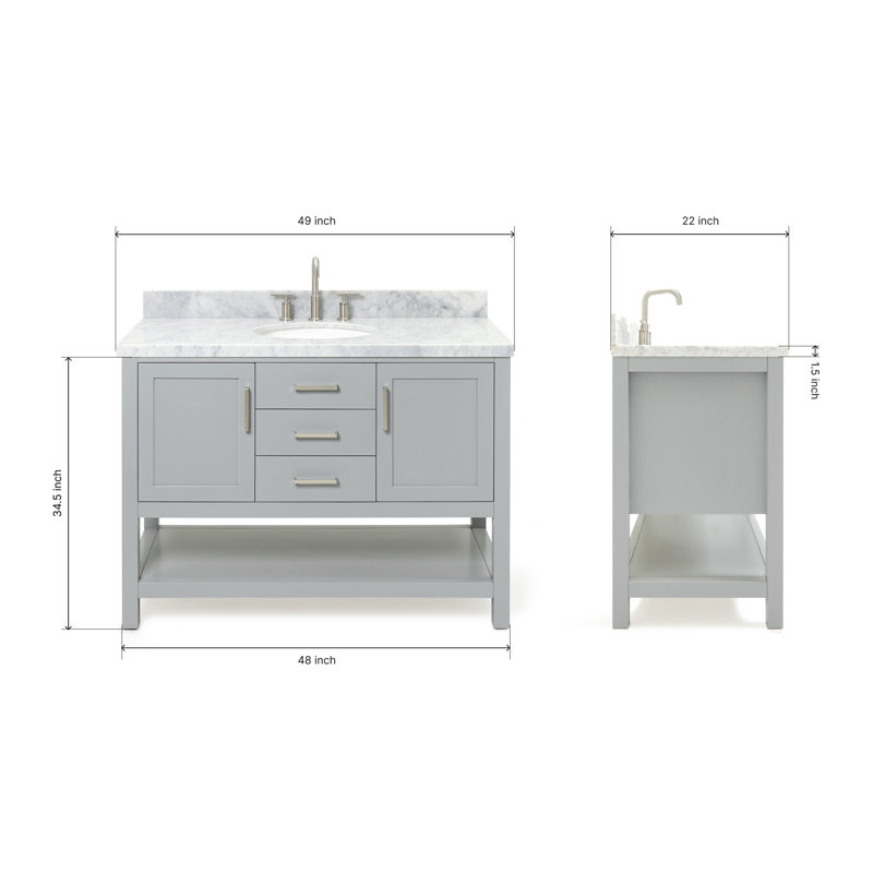 Bayhill 49'' W Single Vanity, Gray