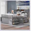 Captain Platform Bed Frame With Storage Bookcases And Shelves,Four Drawers-1896811455