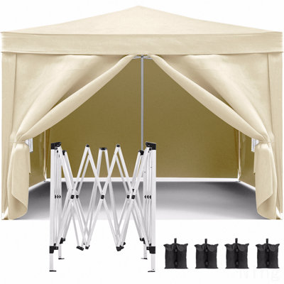 Pavillon de jardin escamotable 10X10FT, paroi latérale pour l'extérieur avec UPF 50+ et sac de poids et sac de transport