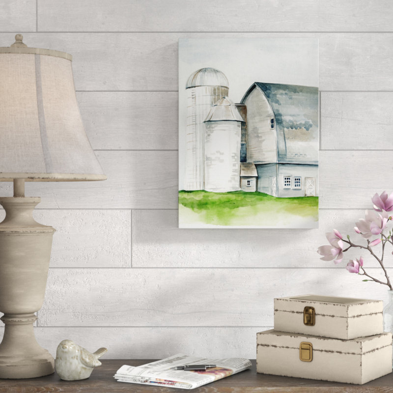 Watercolor Barn II - reproduction d'art sur toile, H 19 po x l 14 po x P 2 po