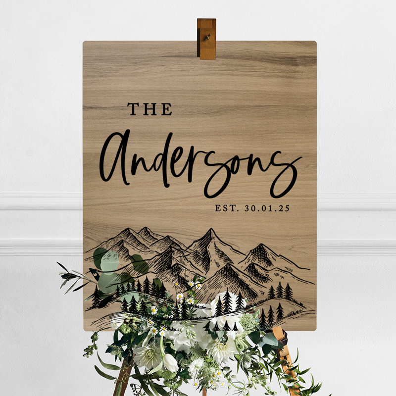 Signe de mariage en bois personnalisé, Oui