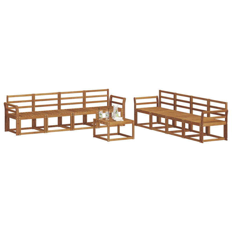  Outdoor Sofa Set 9 Pcs Solid Acacia Wood Garden Terrace Seating Modern