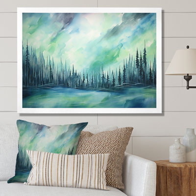 «Northern Lights Scenery Minimalisme II», reproduction sur toile