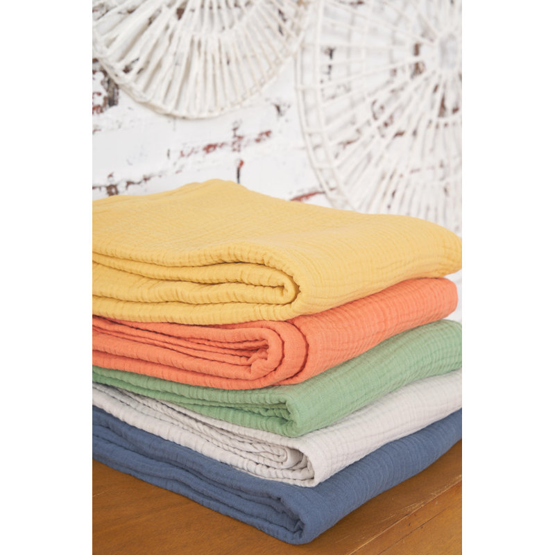 Ryker Moonbeam Gauze Coverlet, Queen Coverlet, Dandelion