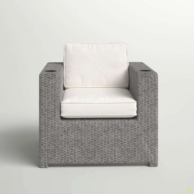Chaise de patio entièrement assemblée avec coussins