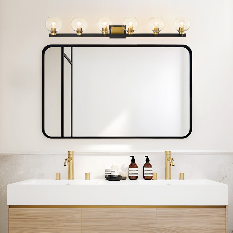 Éclairage pour meuble-lavabo à intensité variable 6 lumières 51 "avec abat-jour en verre 51"