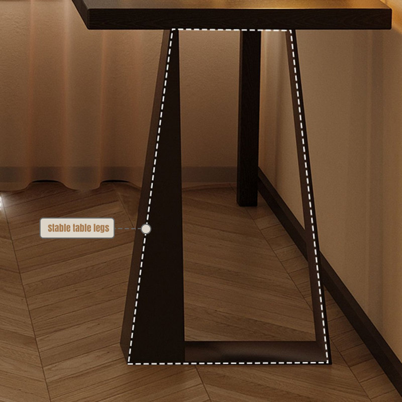 Black Rectangular Solid Wood+Iron Writing desk, 29.53" H x 78.74" W x 47.24" D, Right Hand Facing