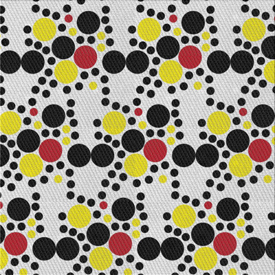 Tapis noir/jaune tissé à la machine