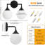 Luminaire de salle de bain à intensité variable avec abat-jour en verre opale lait 5,9 po Romale-401611887-393373180