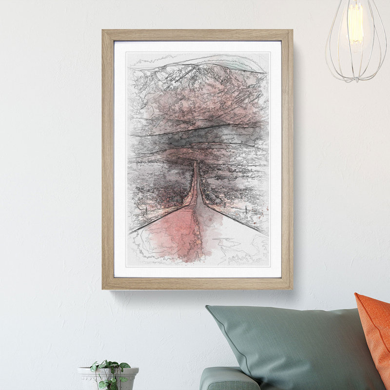 Heading to Death Valley - Picture Frame Painting Print, 33cm H x 24cm W x 2cm D, Oak Framed