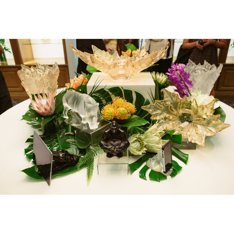 Champs-Élysées Handmade Crystal Table Vase, Gold Luster