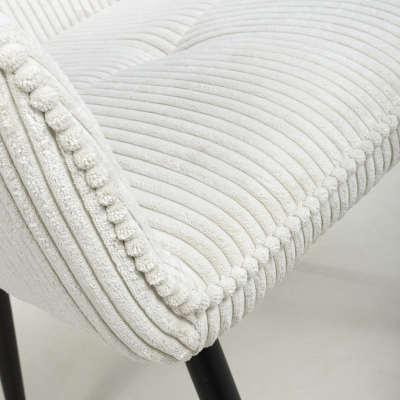 Hermleigh 47cm H Corduroy Upholstered Side Chair, White